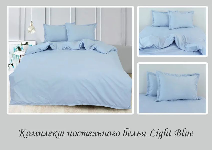 Постельное белье сатин Евро TAG Light Blue 100% хлопок TAGsatin(evro)-494 фото