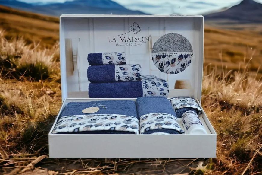 Набір рушників з ароматом La Maison Esme Mavi (3шт) 3пр (30х50+50х90+70х140) см Набір LaMaison_30179.1 фото