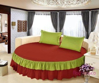 Простынь Almira Mix круглая с подзором Модель 6 сатин am-0231073 фото