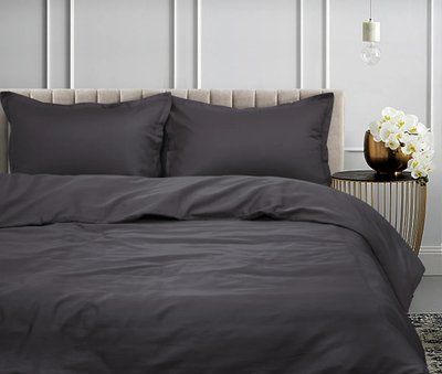 Комплект постільної білизни LUXURY LINENS Basic Line графіт Двоспальні luli300349LL фото