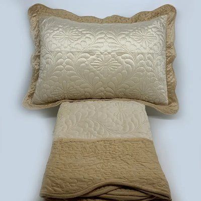 Покрывало с наволочками велюр (230x250) Prestij Textile ВЕЛЮР СТЕГАННОЕ 526063 Pre_526063 фото