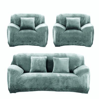 Чохол на диван + 2 крісла замша / мікрофібра Homytex HT-384870 фото