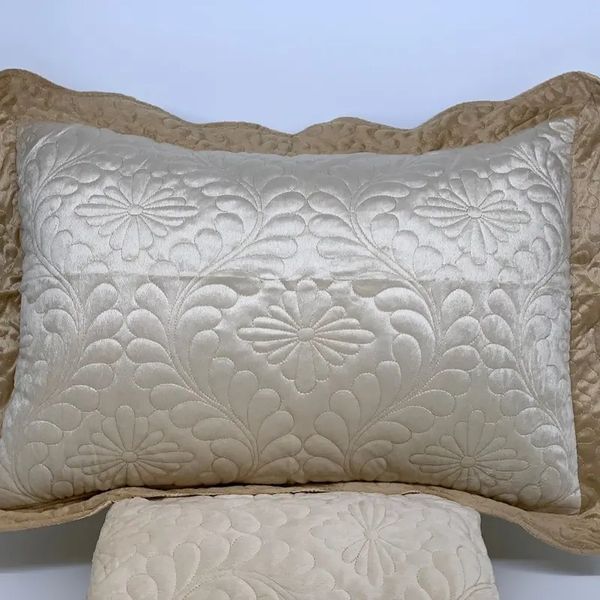 Покривало з наволочками велюр (230x250) Prestij Textile ВЕЛЮР СТЕГАННОЕ 526063 Pre_526063 фото