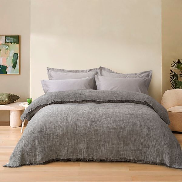 Покривало Lotus Home - Larna muslin anthracite 160x200 svt-2000022344265 фото