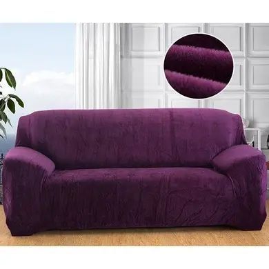 Захисний чохол на тримісний диван Diana Textile Plush Velvet al2045-3-seat-purple фото