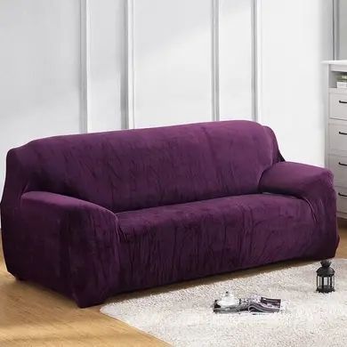 Захисний чохол на тримісний диван Diana Textile Plush Velvet al2045-3-seat-purple фото