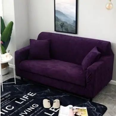 Захисний чохол на тримісний диван Diana Textile Plush Velvet al2045-3-seat-purple фото