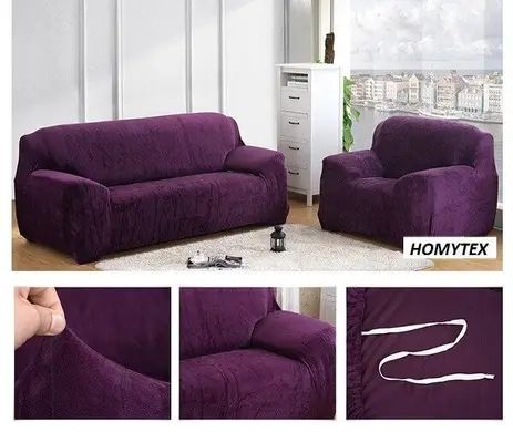 Захисний чохол на тримісний диван Diana Textile Plush Velvet al2045-3-seat-purple фото