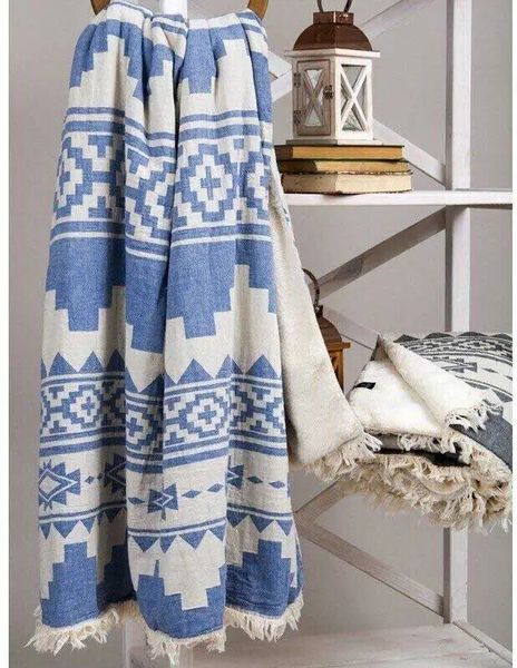 Хлопковый плед Barine Rug Throw denim, 125 х 170 см sv2000022094962 фото