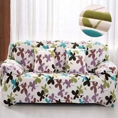 Чехол на диван + 2 кресла замша /микрофибра Homytex Кленовый лист Ht-183027 фото