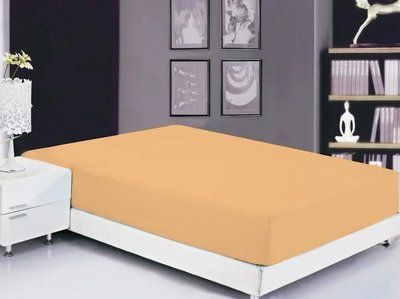 Простынь на резинке ранфорс TAG Apricot Cream, 180 х 200 х 20 см TAGprostrez2-148 фото