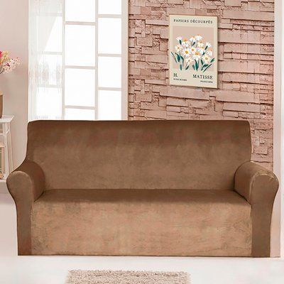 Чехол на диван трехместный велюровый коричневый Love You loveyouhome_81142 фото