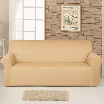 Чехол на диван 2-х местный Велюр Love You, Бежевый loveyouhome_81222 фото