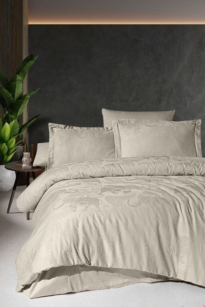 Комплект постільної білизни First Choice Jacquard Satin Doreta JS-231-Doreta-Soil-Євро фото