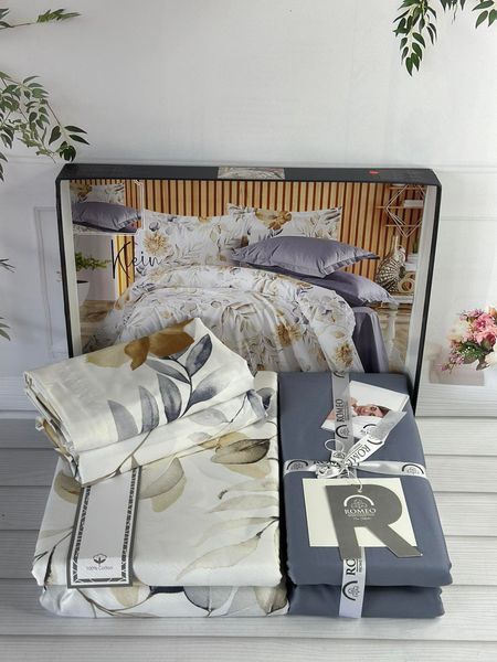 Klein сатиновое постельное белье Евро размер Romeo home Турция Sul-6064 фото