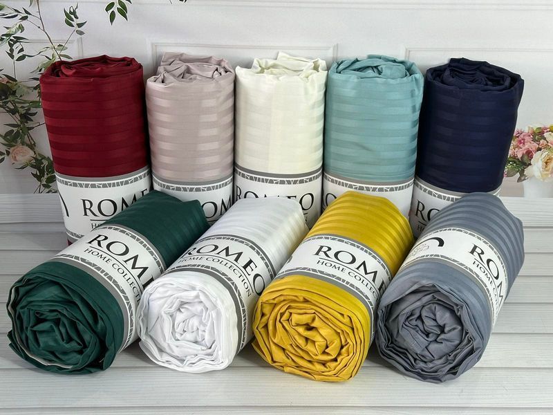 Line Sari 180x200 см Простыня на резинке Сатин-страйп Romeo Турция Sul-5721 фото