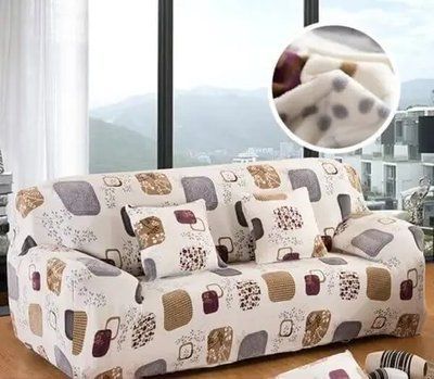 Чехол на диван + 2 кресла замша /микрофибра Homytex Квадраты Ht-183026 фото