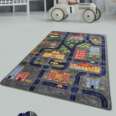 Ковер детский безворсовый Chilai Home Small town grey Дорога CHh-1002238 фото