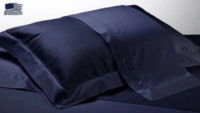 Наволочка Dark Blue сатиновая Jefferson синяя с планкой 70х70 posmar54668 фото