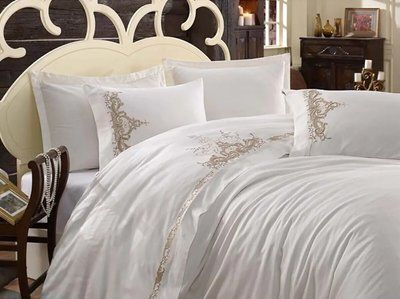 Постельное белье Dantela Vita Olivia Beige Сатин з вишивкою d-c22295062 фото