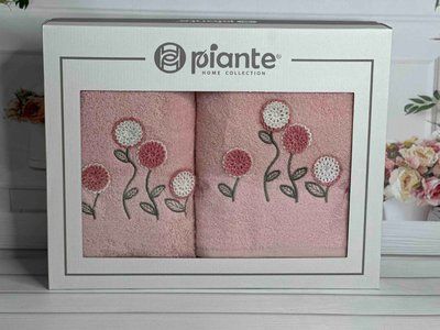 Piante ramaska pembe 3D 2в1 бавовняні рушники Туреччина, Durul Sul-5796 фото