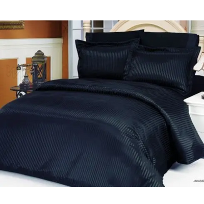 Атласное постельное белье Евро Le Vele JAKARANDA Низ 100% хлопок, Верх искусственный шелк Jakaranda-Black фото