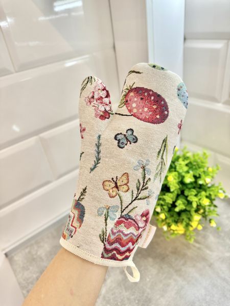 Рукавиця кухонна гобеленова EDEN FLY Limaso, 17x30, Великодній, Без люрексу, 40% поліестер, 60% бавовна, Гобелен lim_EDEN FLY-RK фото