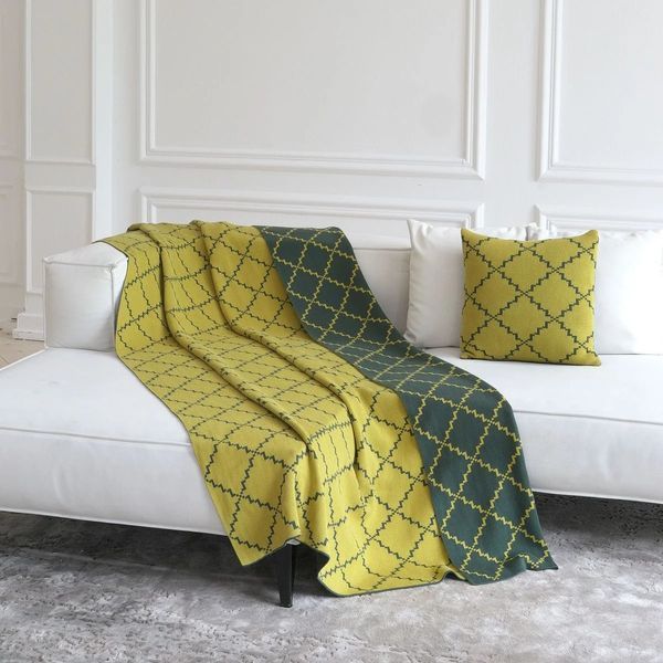 Плед 150х200 LA MODNO DIAMOND GREEN - YELLOW hr-ln200175 фото