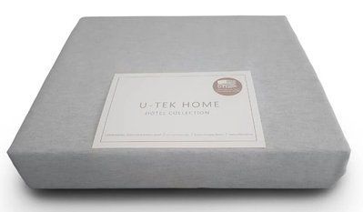 Простынь на резинке Melange Grey Stripe U-tek хлопок Hotel Collection серая 90х200 posmar66602 фото