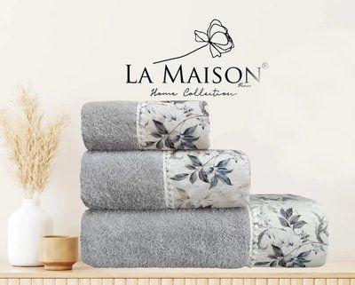 Набір рушників з ароматом La Maison Sage Gri (3шт) 3пр (30х50+50х90+70х140) см Набір LaMaison_30544-k фото