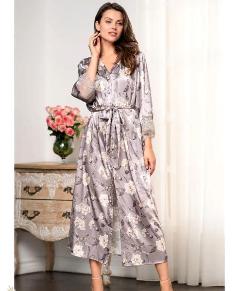 Длинный женский шелковый халат Mia-Amore &laquo;Грация&raquo; 3589 Mia-Amore_3589_2XL фото