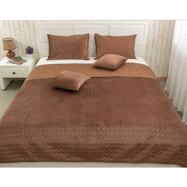 Двустороннее декоративное покрывало &ldquo;Velour&rdquo; 340.55_Chocolate фото