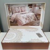 Жакардове покривало з наволочками бежеве Ahzen Bej posmar85168 фото