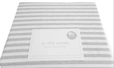 Постільний комплект Grey 30 Stripe U-tek бавовна Hotel Collection сірий Євро posmar69177 фото