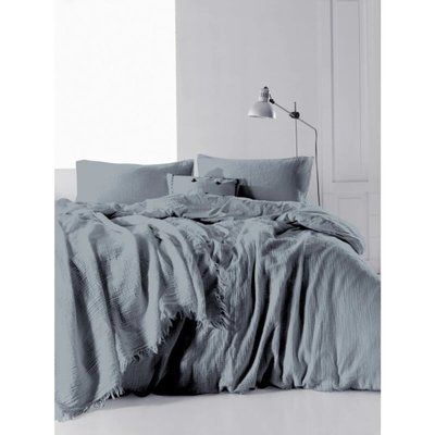 Постельное белье SoundSleep Stonewash Muslin Dark Grey Евро 200х220 p_s_k_93197687 фото