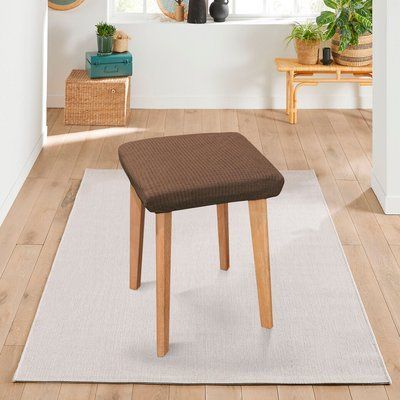 Набір чохлів 2 шт на квадратний табурет Corn Fleece коричневий Love You loveyouhome_85182 фото