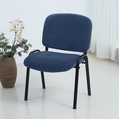 Двухсекционный чехол для офисного стула Diana Textile, велюровый al0104-blue фото