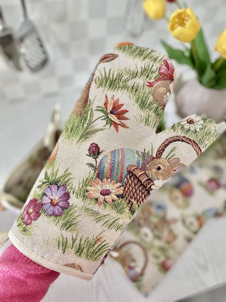 Рукавиця кухонна гобеленова EDEN1181 Limaso, 17x30, Великодній, Без люрексу, 75% поліестер, 22% бавовна, 3% акрил, Гобелен lim_EDEN1181-RK фото