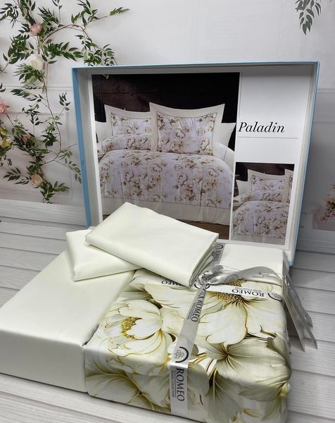 Paladin Digital сатиновое постельное белье Евро размер Romeo home Турция Sul-60686 фото