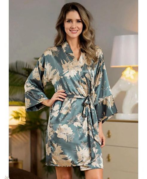 Жіночий шовковий халат Орнелія 3833 Mia-Amore Mia-Amore_3833_L/XL фото