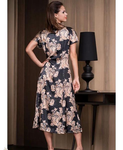 Довга нічна шовкова сорочка Mia-Amore GOLDEN FLOWER 3308 Mia-Amore_3308_4XL фото