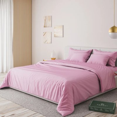 Комплект постільної білизни сатин-люкс PAGOTI Minimal рожевий (полуторний) pagoti-minimal-11 фото
