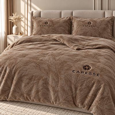 Комплект велюрової постільної білизни Caresse, Капучино crss-5339-cappuccino фото