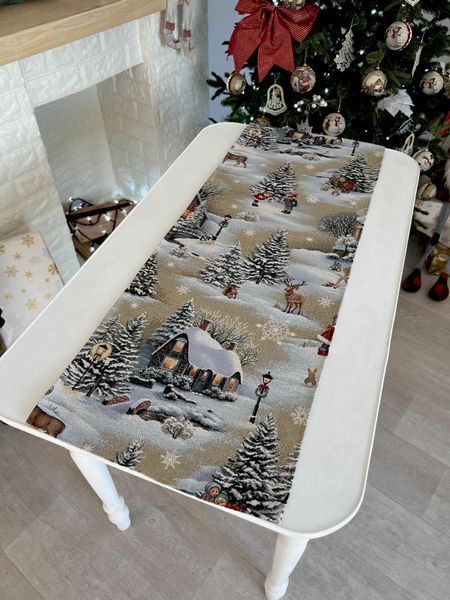 Доріжка гобеленова EDEN1267 Магія Зимового Дня Limaso, 45x140, Прямокутна, Новорічний, Без люрексу, 75% поліестер, 22% бавовна, 3% акрил, Гобелен lim_EDEN1267-45 фото