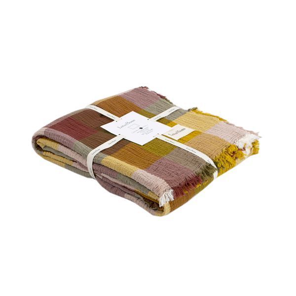 Покривало Lotus Home - Lucca muslin гірчичний 240x260 svt-2000022350846 фото