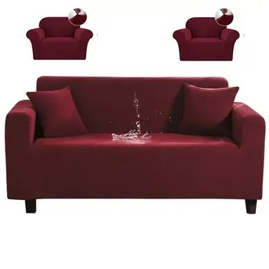 Чохол на диван + 2 крісла водовідштовхувальний Homytex Бордовий Ht-183017 фото