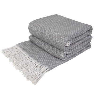 Плед хлопковый Gala светло-серый Love You 140 x 200 см lvy_4432 фото