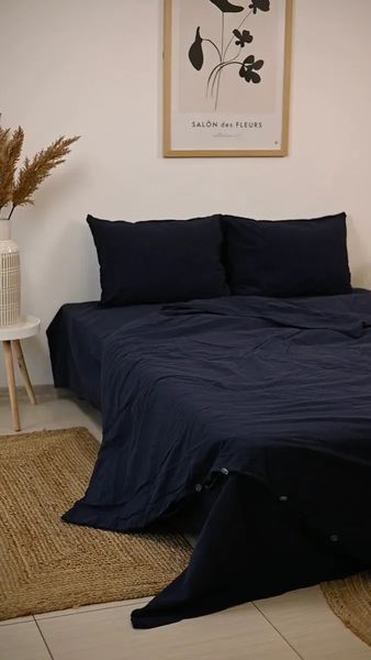 Постільна білизна варена бавовна La Maison Mariella Deep Indigo Євро 200х220 см LaMaison_41143 фото