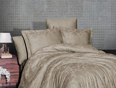 Комплект постільної білизни First Choice Jacquard Satin Saral JS-56-Saral-Badem-Полуторний фото
