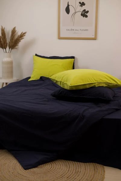 Постільна білизна варена бавовна La Maison Mariella Deep Indigo Євро 200х220 см LaMaison_41143 фото